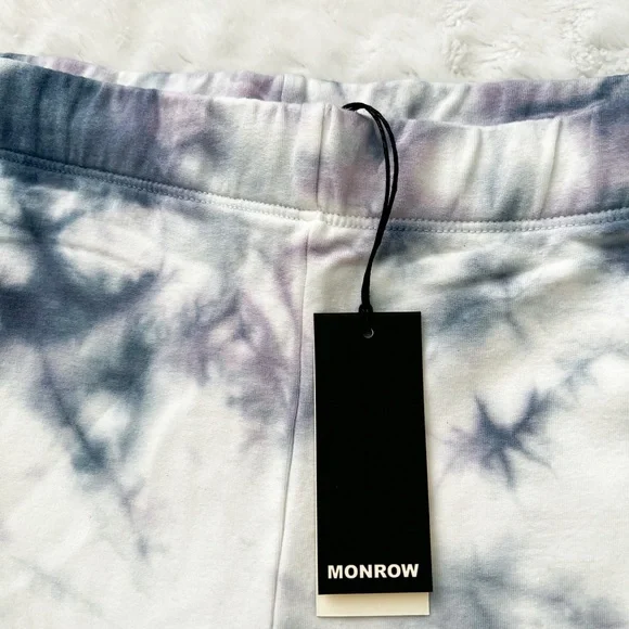 NWT- MONROW Midnight Iris Active Sweatpants Legging Two Tone Crystal Tie Dye - Picture 11 of 16